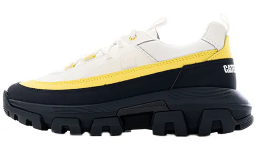 CAT Cow Split Leather Comfortable Cushioning Slip Resistant Abrasion Resistant Low top Chunky Sneakers Unisex White