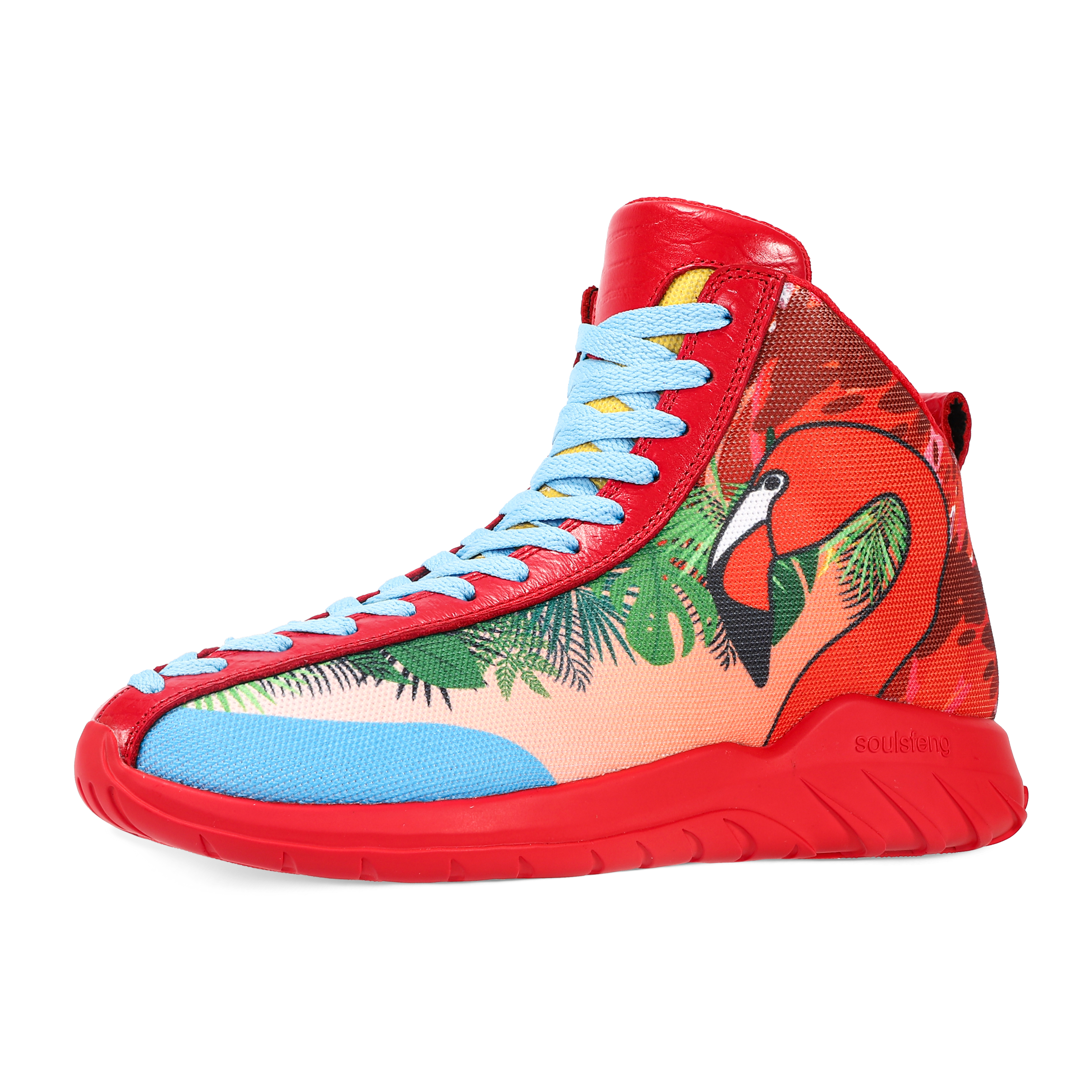 SOULSFENG Mid top Basketball Shoes Unisex Red