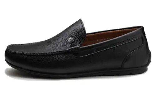 Chrisdien Deny Top Grain Cow Leather Loafers Men's Black