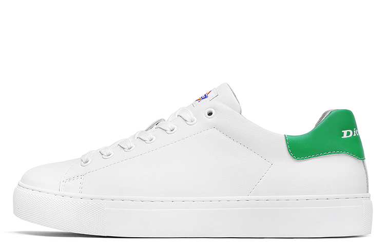 Dickies Leather Wear resistant And Lightweight Low top Skateboard Shoes Men's White Green