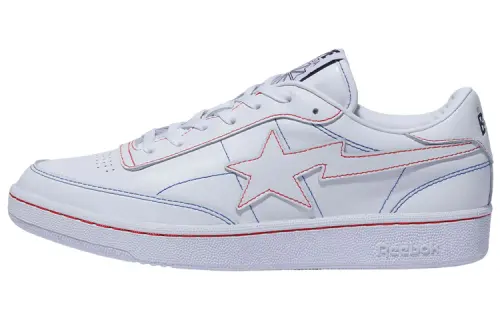 Reebok x A BATHING APE STA Leather Stylish Skateboarding Shoes Men's White