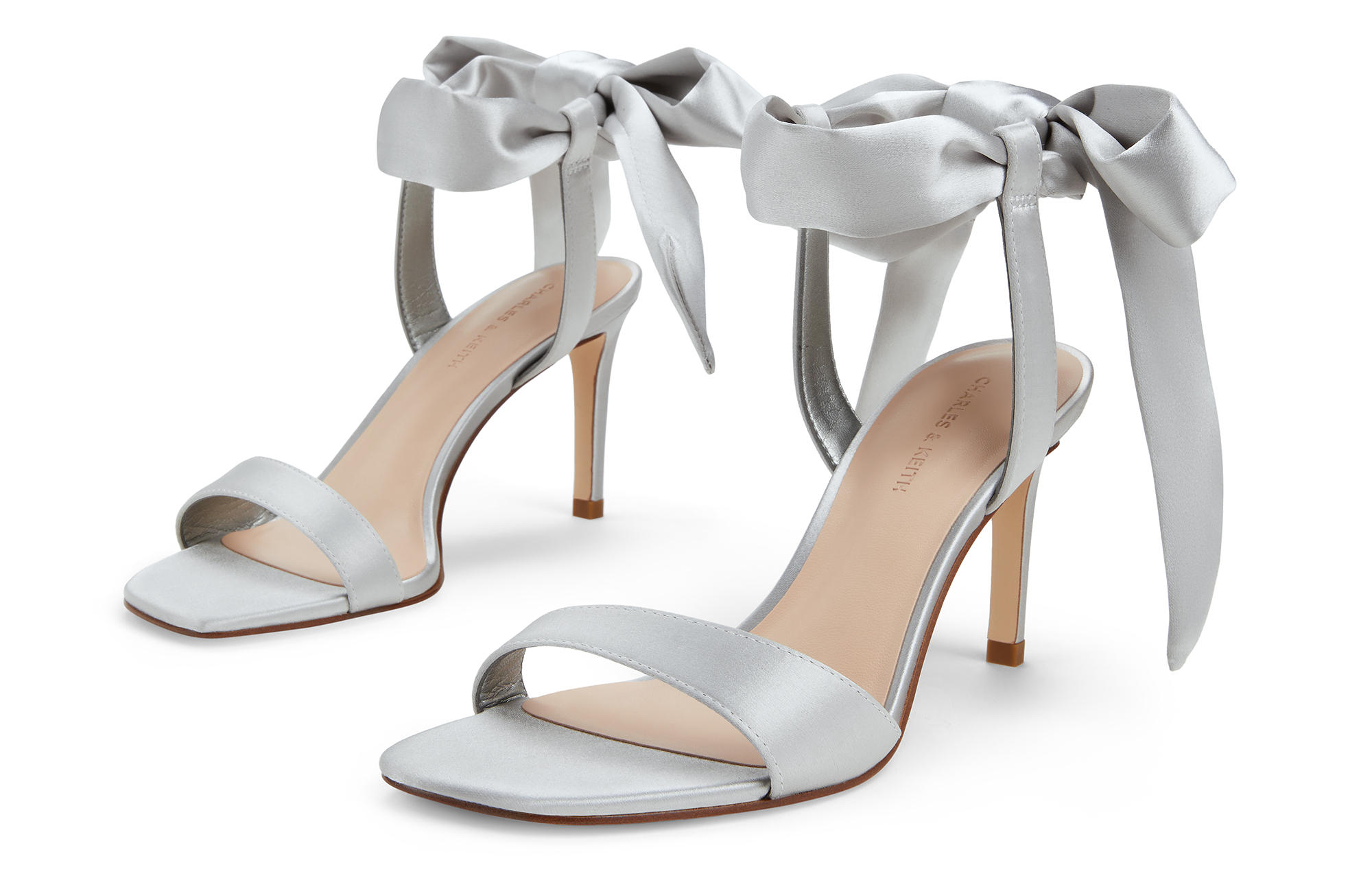 CHARLES&KEITH Small Ck PU, Textile One Strap Sandals 8cm Women's