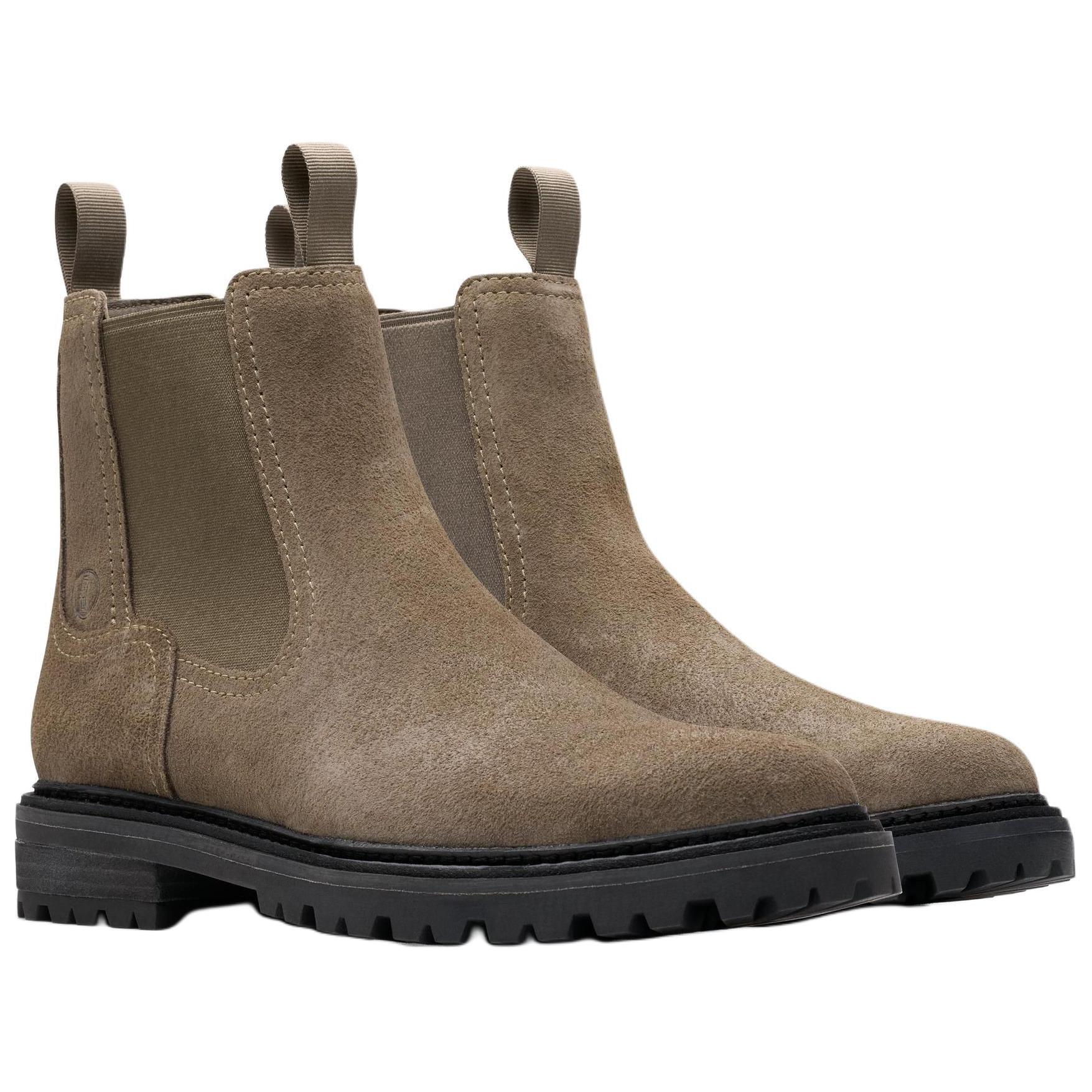 Clarks Short Chelsea Boots Men's Gray