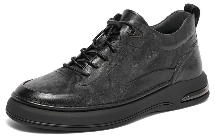 BELLE cow leather, lazy slip-on without laces, fashionable texture, comfortable and versatile, plus velvet to keep warm, commuting to work, non-slip and wear-resistant, casual shoes, men's style