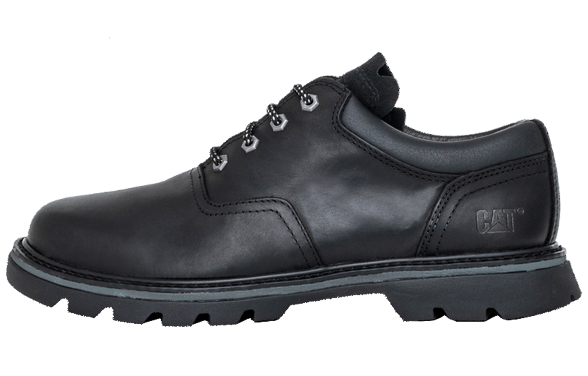 CAT Casual Leather Shoes Men's Low Top Black