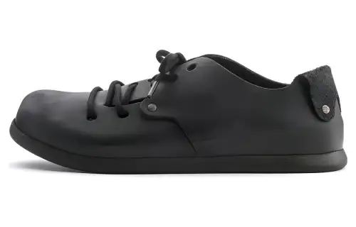 Birkenstock Leather Low top Casual Shoes Unisex Black Narrow