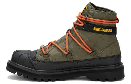 CAT Leather Short Outdoor Boots Unisex Olive Green