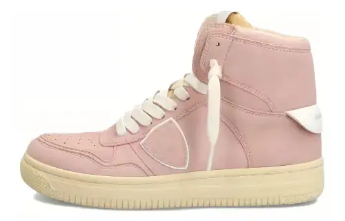 PHILIPPE MODEL Microfiber Leather High top Skateboard Shoes Women's Pink