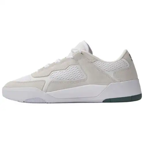 DC Shoes Leather Breathable Mesh Low top Skateboard Shoes Men's White
