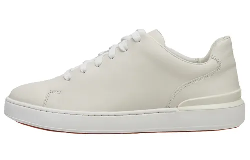 Clarks Top Grain Cow Leather Skateboard Shoes Men's White