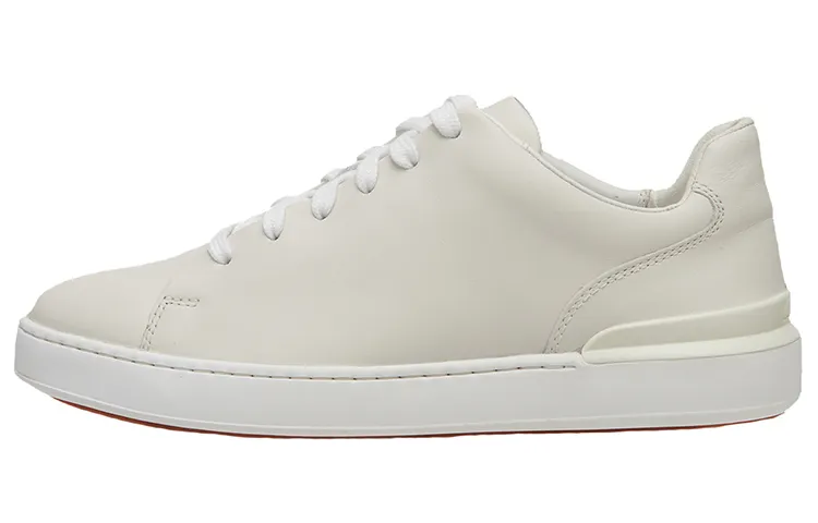 Clarks Top Grain Cow Leather Skateboard Shoes Men's White