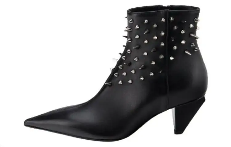 AGL Cow Leather Ankle Boots 5CM Women's Black