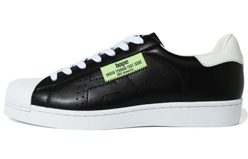 A BATHING APE Skull Low top Stylish Skateboarding Shoes Men's Black