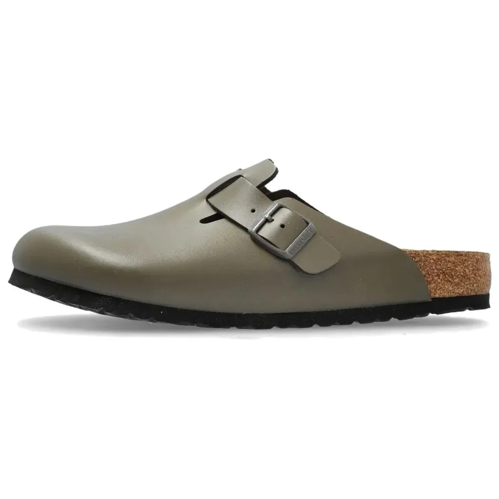 Birkenstock Boston Closed Toe Slippers Unisex Gray Regular Loose Fit