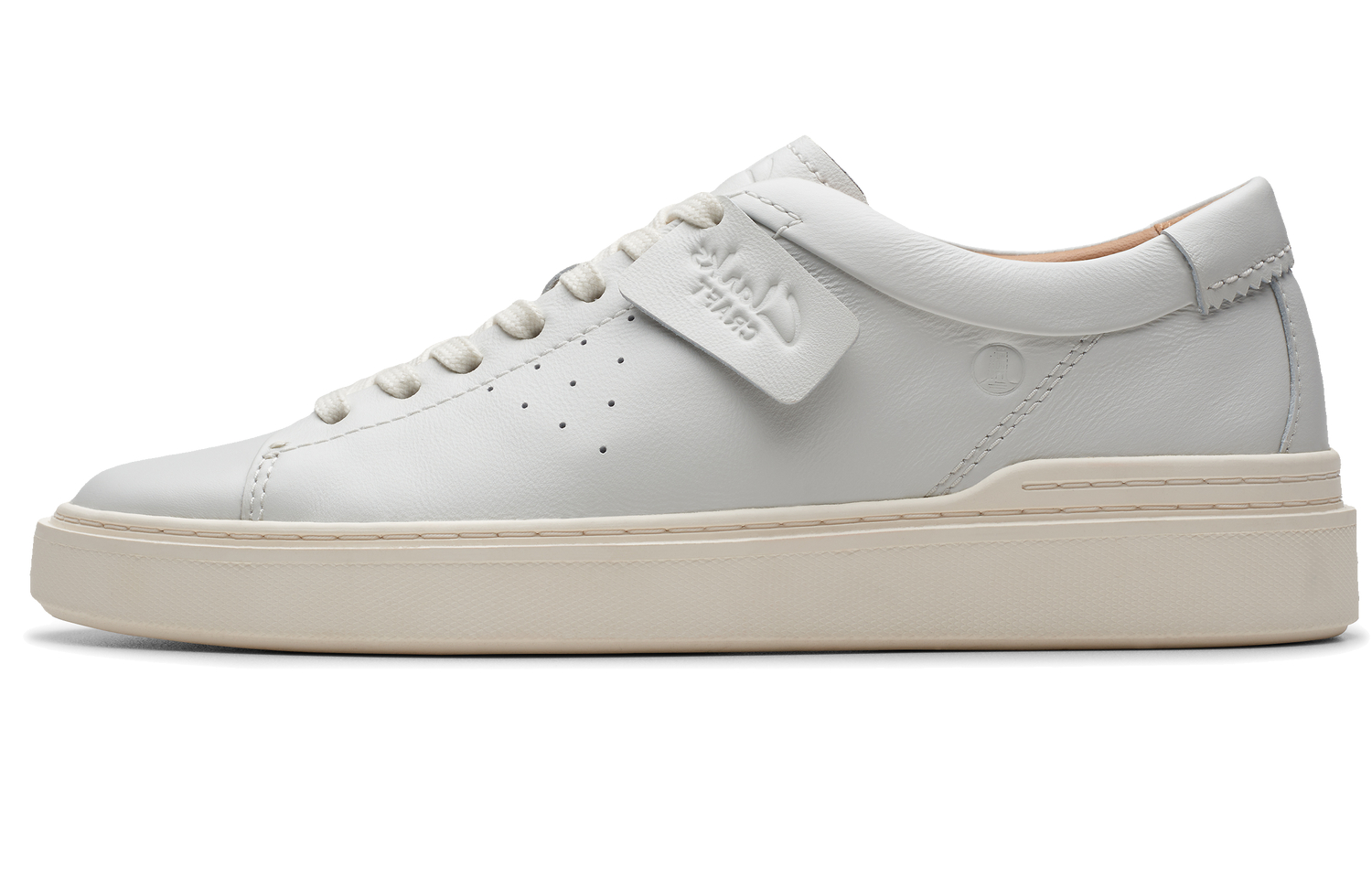 Clarks Art Motion Collection Cow Leather Skateboard Shoes Men's White