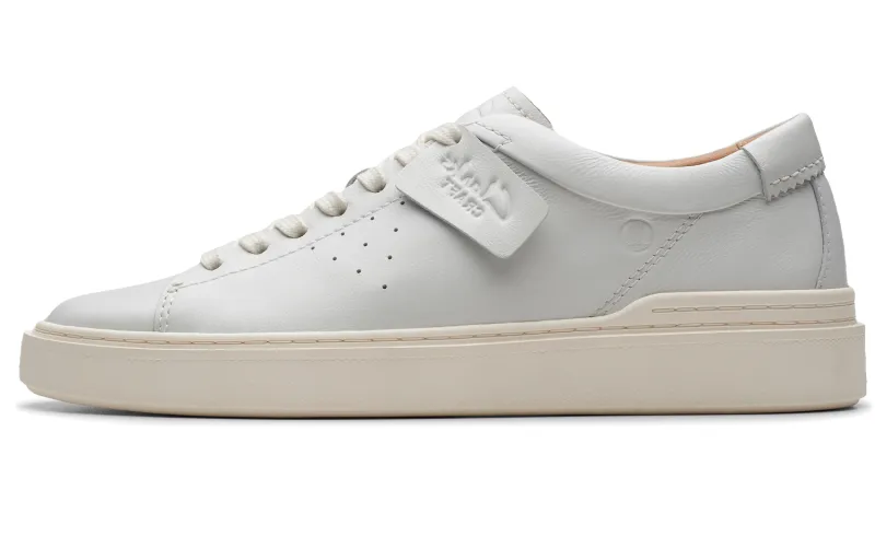 Clarks Art Motion Collection Cow Leather Skateboard Shoes Men's White