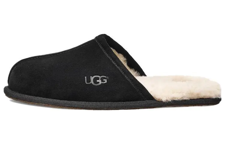 UGG Scuff Slipper Fleece Lined Black Slippers