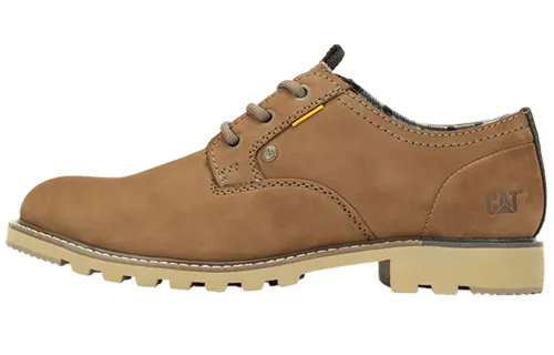CAT Dress Shoes Men's Low Top Light Brown