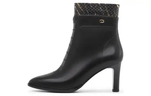 Chrisdien Deny Leather Ankle Boots 7.5cm Women's Black