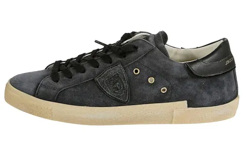 PHILIPPE MODEL Leather Low top Skateboard Shoes Men's Black