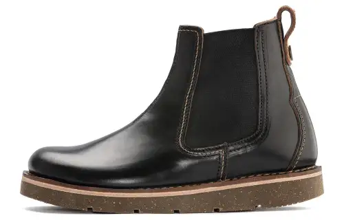 Birkenstock Leather Short Chelsea Boots Women's Black Regular