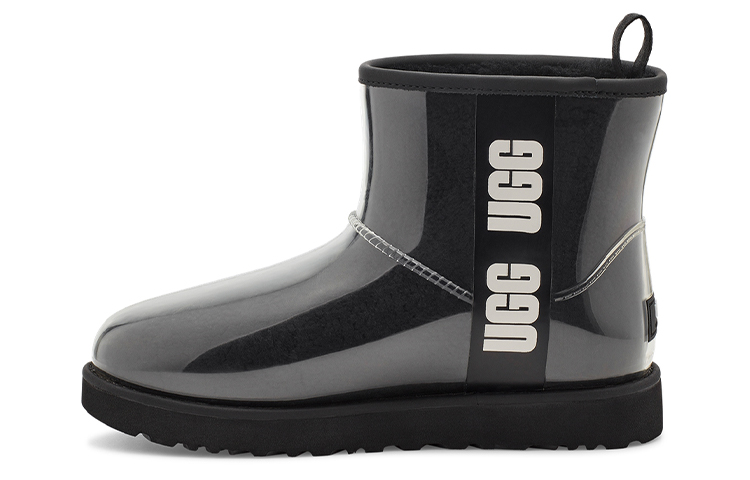 Женские сапоги UGG CLASSIC CLEAR MINI LOGO (черные)