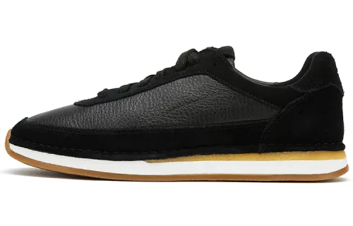 Clarks Cow Split Leather Low top Casual Shoes Men's Black