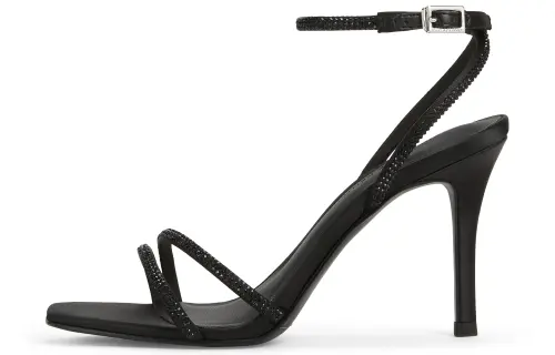 CHARLES&KEITH Small Ck PU, Textile One Strap High Heel Sandals 9.2cm Women's