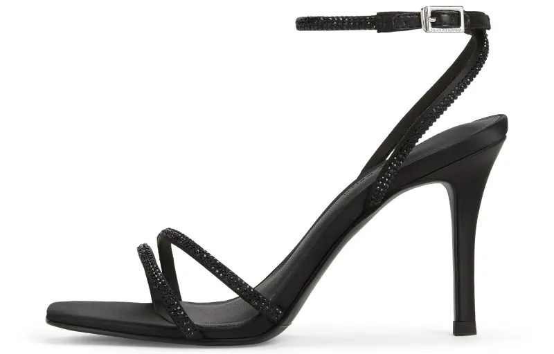 CHARLES&KEITH Small Ck PU, Textile One Strap High Heel Sandals 9.2cm Women's