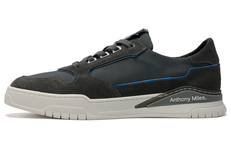 Anthony Miles Anthony Miller Textile, Top Grain Cow Leather Low top Stylish Skateboarding Shoes Men's Blue