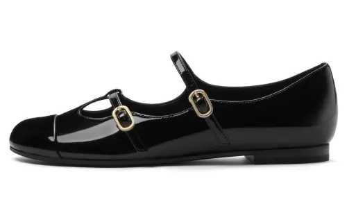 CHARLES&KEITH Pu Chunky Heel Mary Jane Shoes 1.1cm Women's