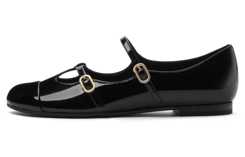 CHARLES&KEITH Pu Chunky Heel Mary Jane Shoes 1.1cm Women's