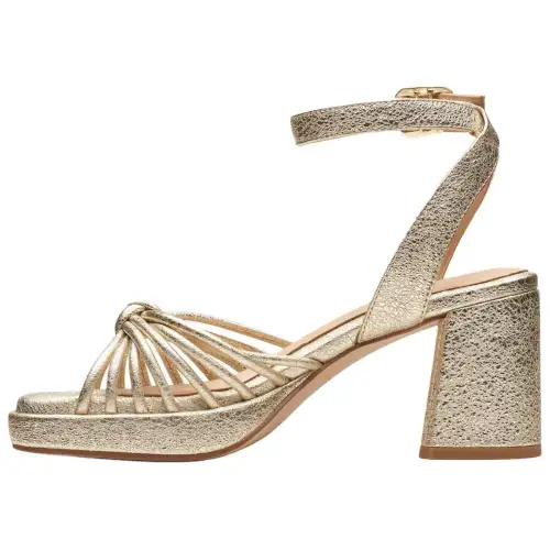 Clarks Ritzy 75 Faye Leather One Strap Sandals 7.5cm Women's Champagne