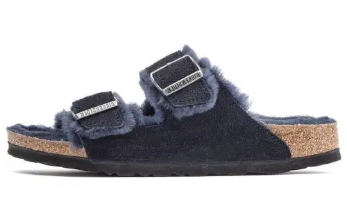 Birkenstock Suede Slide Slippers Unisex Midnight Blue Regular