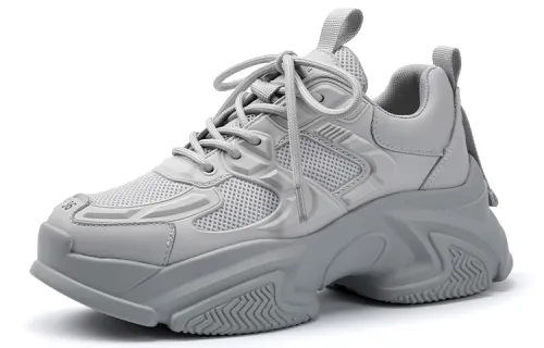 PACO GIL Chunky Sneakers Women's Low Top Light Gray
