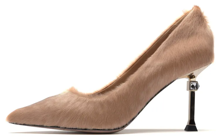 PACO GIL High Heels Women's Low Top Milk Coffee