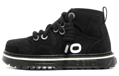 OETZI Mid top Skateboard Shoes Unisex Black