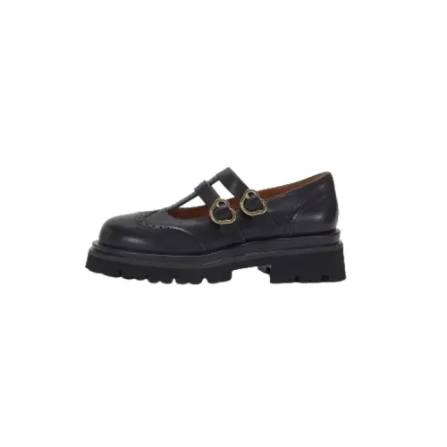 Teenie Weenie Cow Leather Platform Mary Jane Shoes Women's