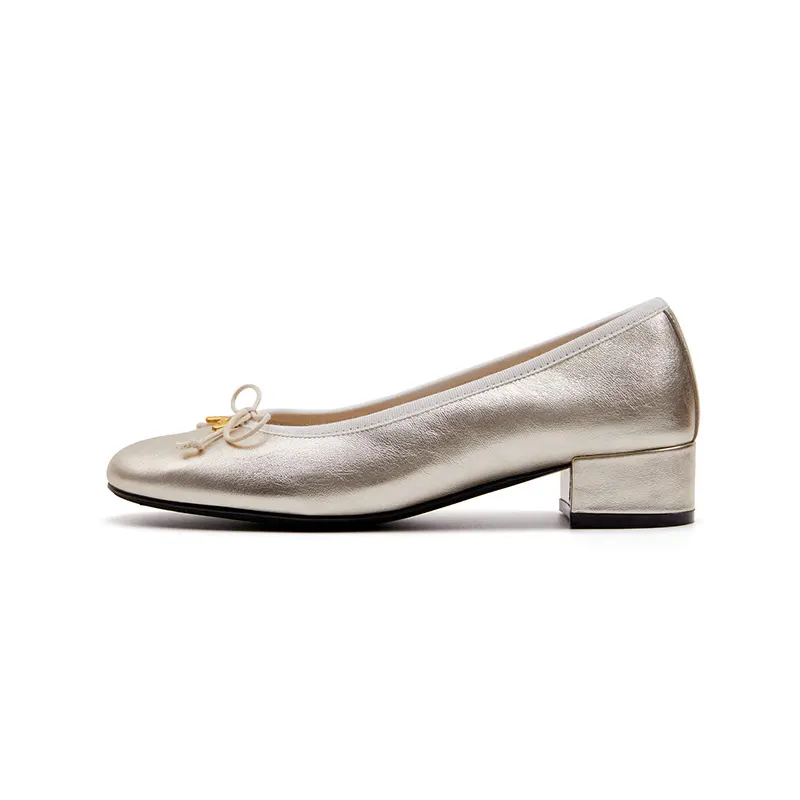 Marie Claire Cow Leather Casual Shoes Women's Gold