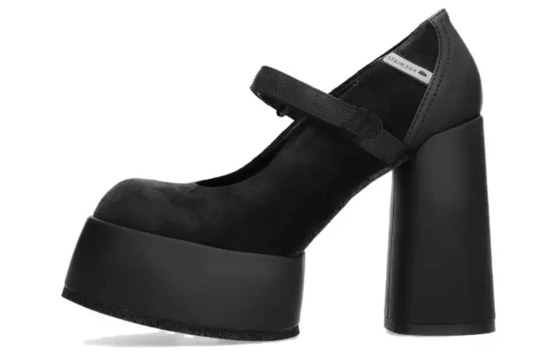 PREMIATA Leather Chunky Heel High Heels 12cm Women's Black