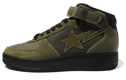 A BATHING APE BAPE STA Mid top Stylish Skateboarding Shoes Men's Jasper