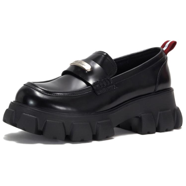 Teenie Weenie Cow Leather Loafers 6CM Women's Black