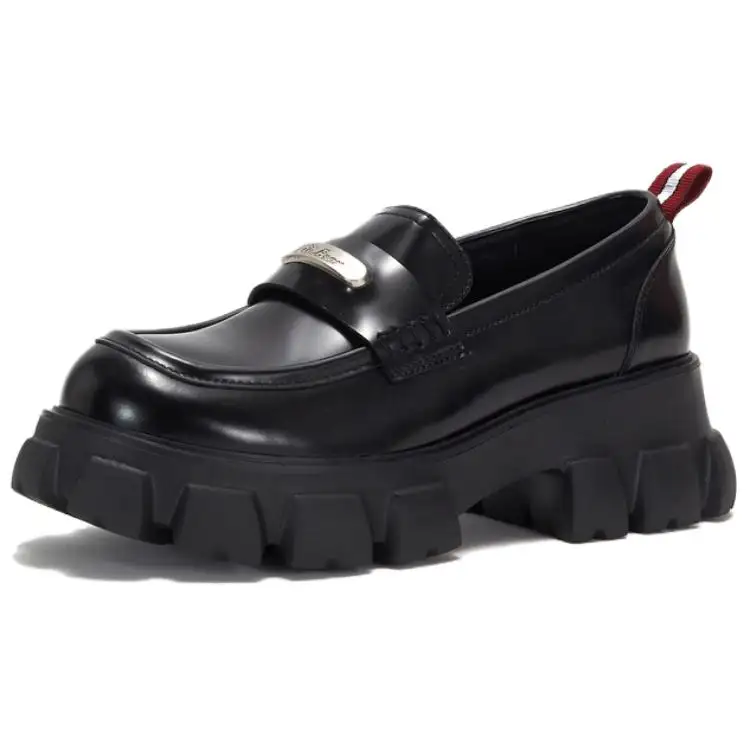 Teenie Weenie Cow Leather Loafers 6CM Women's Black