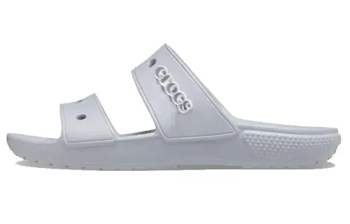 Crocs Classic Double Band Slide Sandals Light Grey