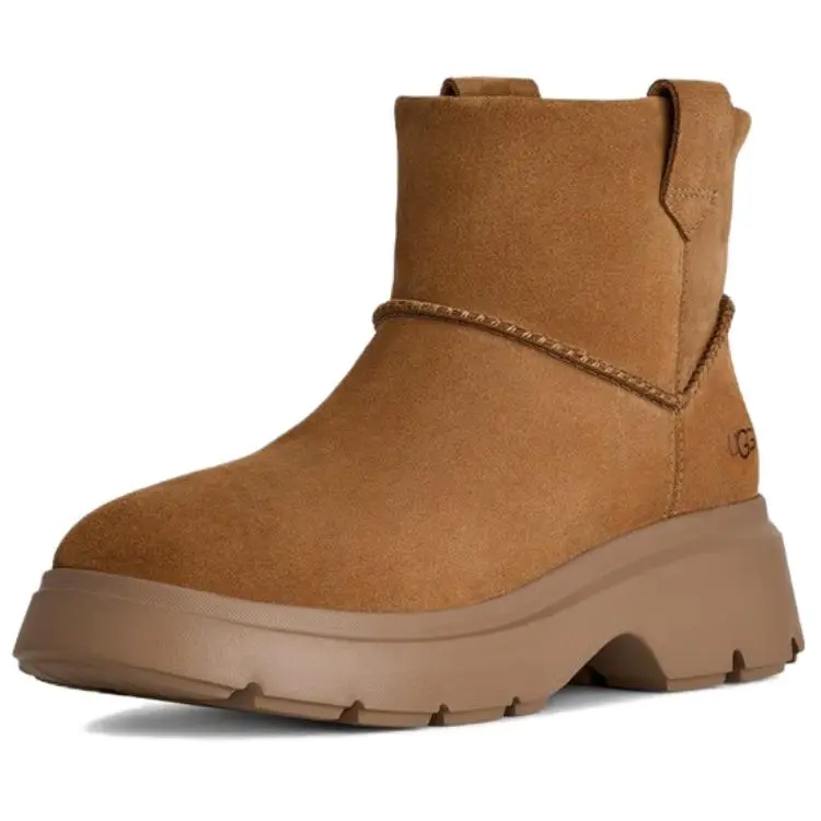 UGG Calimuze Mini Pull On Fleece Lined, Comfortable Minimalist Style Snow Boots Women's Chestnut