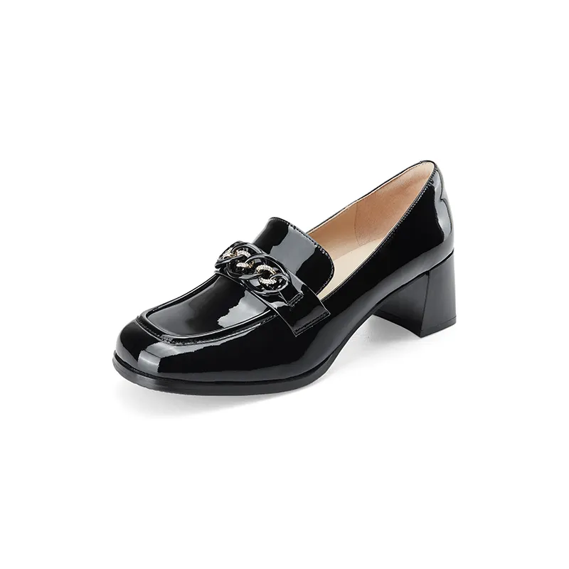 D FUSE SCANDINAVIA Top Grain Cow Leather Loafers 5.5cm Women's White