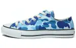 A BATHING APE Sta Low Casual Low top Canvas Shoes Men's Blue