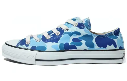 A BATHING APE Sta Low Casual Low top Canvas Shoes Men's Blue