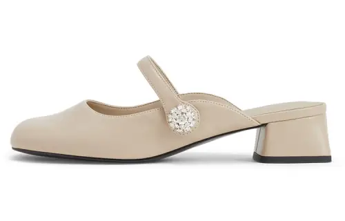 CHARLES&KEITH Leather Block Heel Stylish Sandal Women's