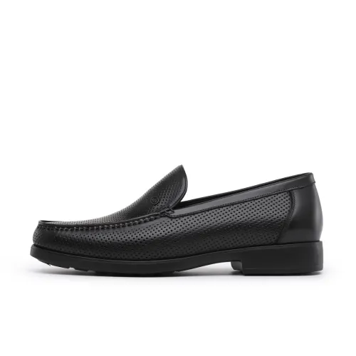 Chrisdien Deny Cow Leather Loafers 3cm Men's Black